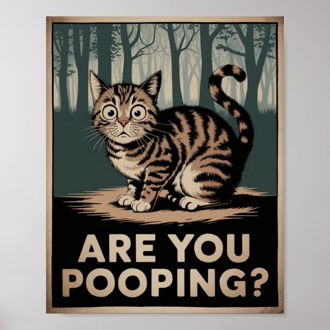 Funny Cat Poster | Kacke du? | Cat Art (Vorne)
