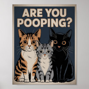 Funny Cat Poster   Kacke du?   Cat Art
