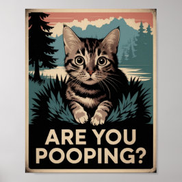 Funny Cat Poster | Kacke du? | Cat Art