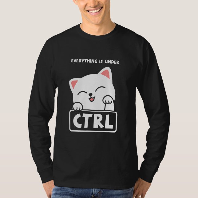 Funny Cat Programmer Developer Coder Computer Scie T-Shirt (Vorderseite)