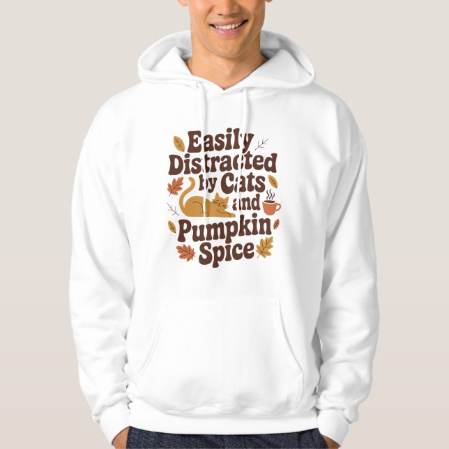 Funny Cat - Pumpkin Gewürz Lover Fall Hoodie (Vorderseite)