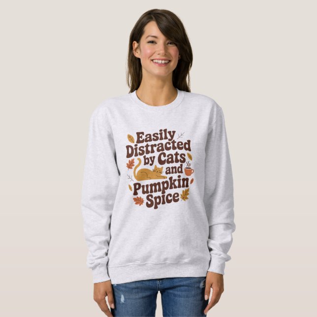 Funny Cat - Pumpkin Gewürz Lover Fall Sweatshirt (Vorne ganz)