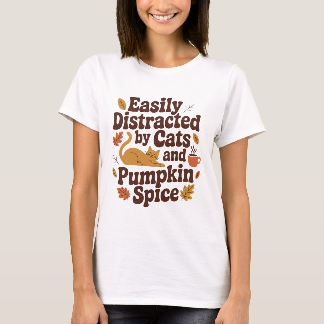 Funny Cat - Pumpkin Gewürz Lover Fall T-Shirt (Vorderseite)