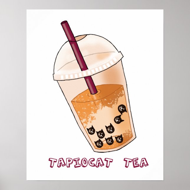 Funny Cat Pun Illustration Poster (Vorne)