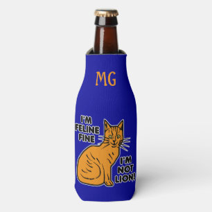 Funny Cat Pun Orange Kitty Feline Fine Monogram Flaschenkühler