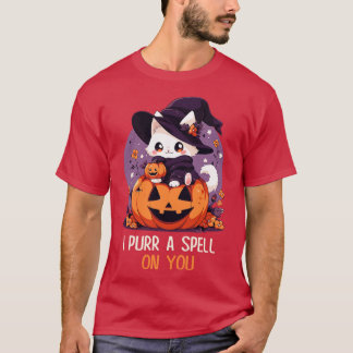 Funny Cat Pun Witch Zauber Grafik Männer Kinder Fr T-Shirt
