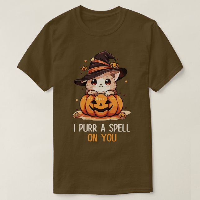 Funny Cat Pun Witch Zauber Grafik Männer Kinder Fr T-Shirt (Design vorne)