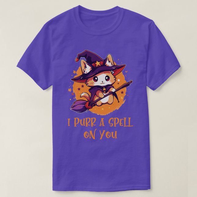 Funny Cat Pun Witch Zauber Grafik Männer Kinder Fr T-Shirt (Design vorne)