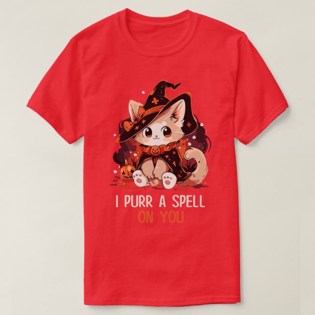Funny Cat Pun Witch Zauber Grafik Männer Kinder Fr T-Shirt (Design vorne)