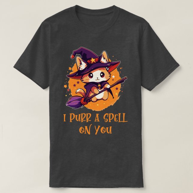 Funny Cat Pun Witch Zauber Grafik Männer Kinder Fr T-Shirt (Design vorne)