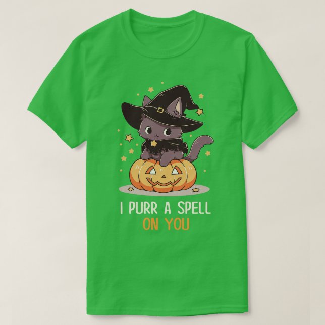 Funny Cat Pun Witch Zauber Grafik Männer Kinder Fr T-Shirt (Design vorne)