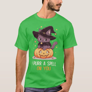 Funny Cat Pun Witch Zauber Grafik Männer Kinder Fr T-Shirt