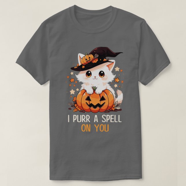 Funny Cat Pun Witch Zauber Grafik Männer Kinder Fr T-Shirt (Design vorne)