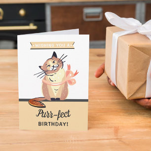 Funny Cat "Purr-fect" jedes Alter Geburtstag Karte