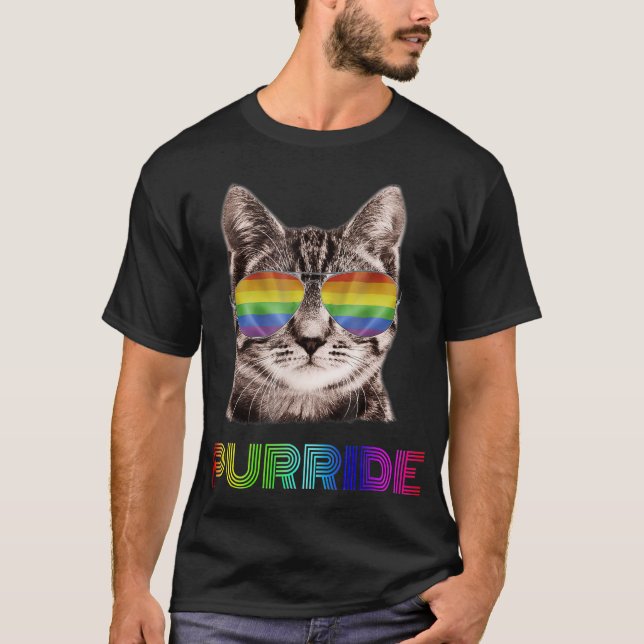 FUNNY CAT PURRIDE LGBT PRIDE SHIRT (Vorderseite)