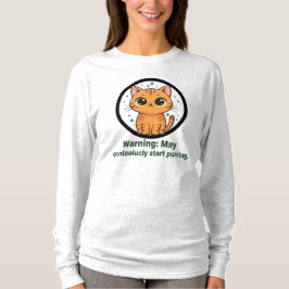Funny Cat Purring Warning Long Sleeve T-Shirt