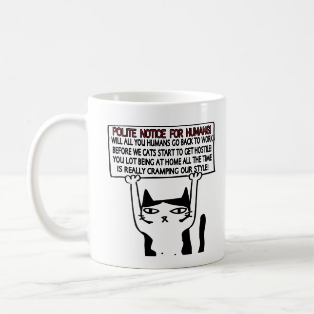 Funny Cat Quarantine Geschenk. Lockdown Novelty Kaffeetasse (Links)