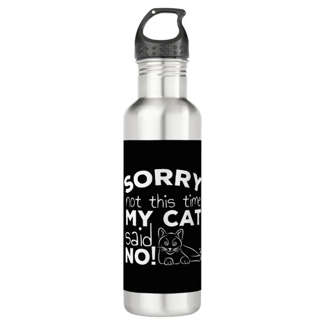 Funny Cat Quote Gift cats Edelstahlflasche (Vorderseite)