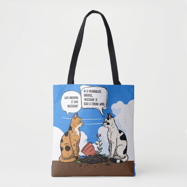Funny Cat Quote Witty Cat Lover Tote (Vorderseite)