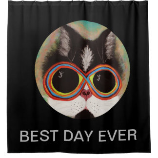 Funny Cat Rainbow Joe Shotain Vorhang Bester Tag j