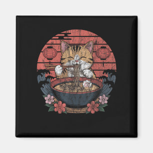 Funny Cat Ramen Graphic T-Shirt Japanisch Kawaii A Magnet