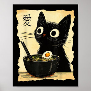 Funny Cat Ramen Graphic T-Shirt Japanisch Kawaii A Poster