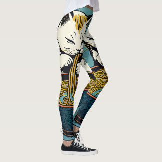 Funny Cat Ramen japanische Kunst Leggings