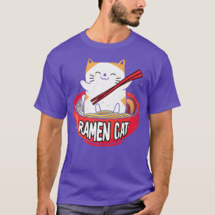Funny Cat Ramen Noodles Design für Katze und Ramen T-Shirt