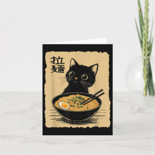 Funny Cat Ramen T-Shirt Niedlich Kawaii Japanisch  Karte