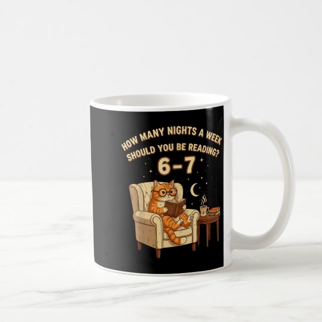 Funny Cat Reading 6-7 Meme Englieacher Book Lover  Kaffeetasse (Rechts)