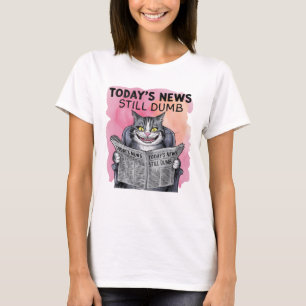 Funny Cat Reading Newspapier T-Shirt