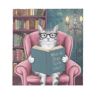 Funny Cat Reading Notizblock