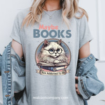 Funny Cat Reading T - Shirt Buch Lover Geschenk T-