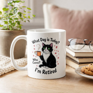 Funny Cat Rentirement Quotes Remüde Cat Day Kaffeetasse