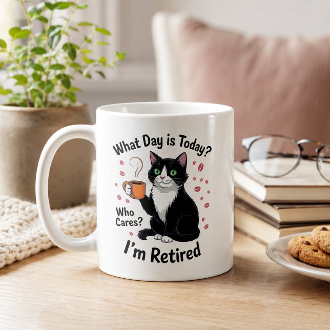 Funny Cat Rentirement Quotes Remüde Cat Day Kaffeetasse (Funny Cat Retirement Quotes Retired Cat Day Coffee Mug
)