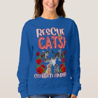 Funny Cat Rescue & Rose Sweatshirt