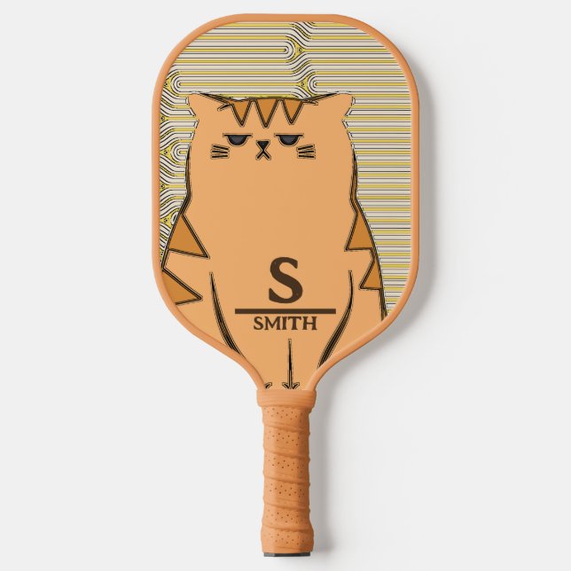 Funny Cat Retro Design Pickleball Schläger (Vorderseite)