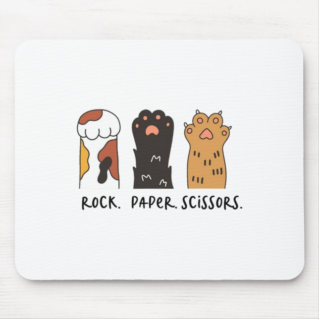 Funny Cat Rock Paper Schere Niedlich Cat Paws Kids Mousepad (Vorne)