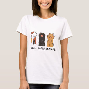 Funny Cat Rock Paper Schere Niedlich Cat Paws Kids T-Shirt