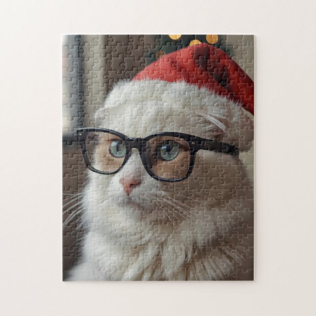 Funny Cat Santa Puzzle - Weihnachtsjigsaw (Vertikal)
