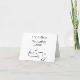 Funny Cat Sarcastic Minimalistischer Geburtstagsna Karte