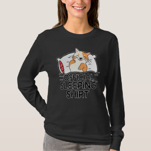 Funny Cat Schlachten Pajamas Niedlich Napping Cat T-Shirt