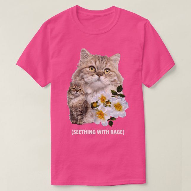 Funny Cat Seething mit Rage Sarcastic Kitty T-Shirt (Design vorne)