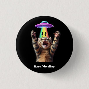 Funny Cat Selfie Alien UFO Unglaublich witzig anpa Button