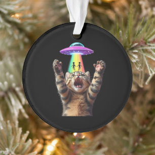 Funny Cat Selfie Alien UFO Unglaublich witzig anpa Ornament