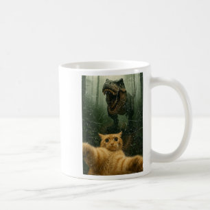 Funny Cat Selfie Dinosaur Meme Animals Lover Graph Kaffeetasse
