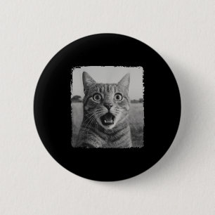 Funny Cat Selfie Meme Grafik für Männer Frauen Kin Button