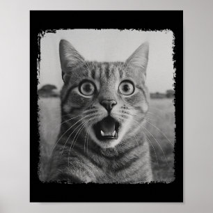 Funny Cat Selfie Meme Grafik für Männer Frauen Kin Poster
