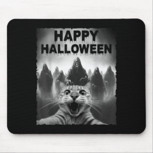 Funny Cat Selfie mit Ghosts Halloween Costume Day Mousepad