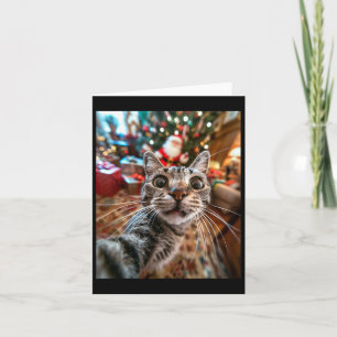 Funny Cat Selfie mit Weihnachten 14 Karte